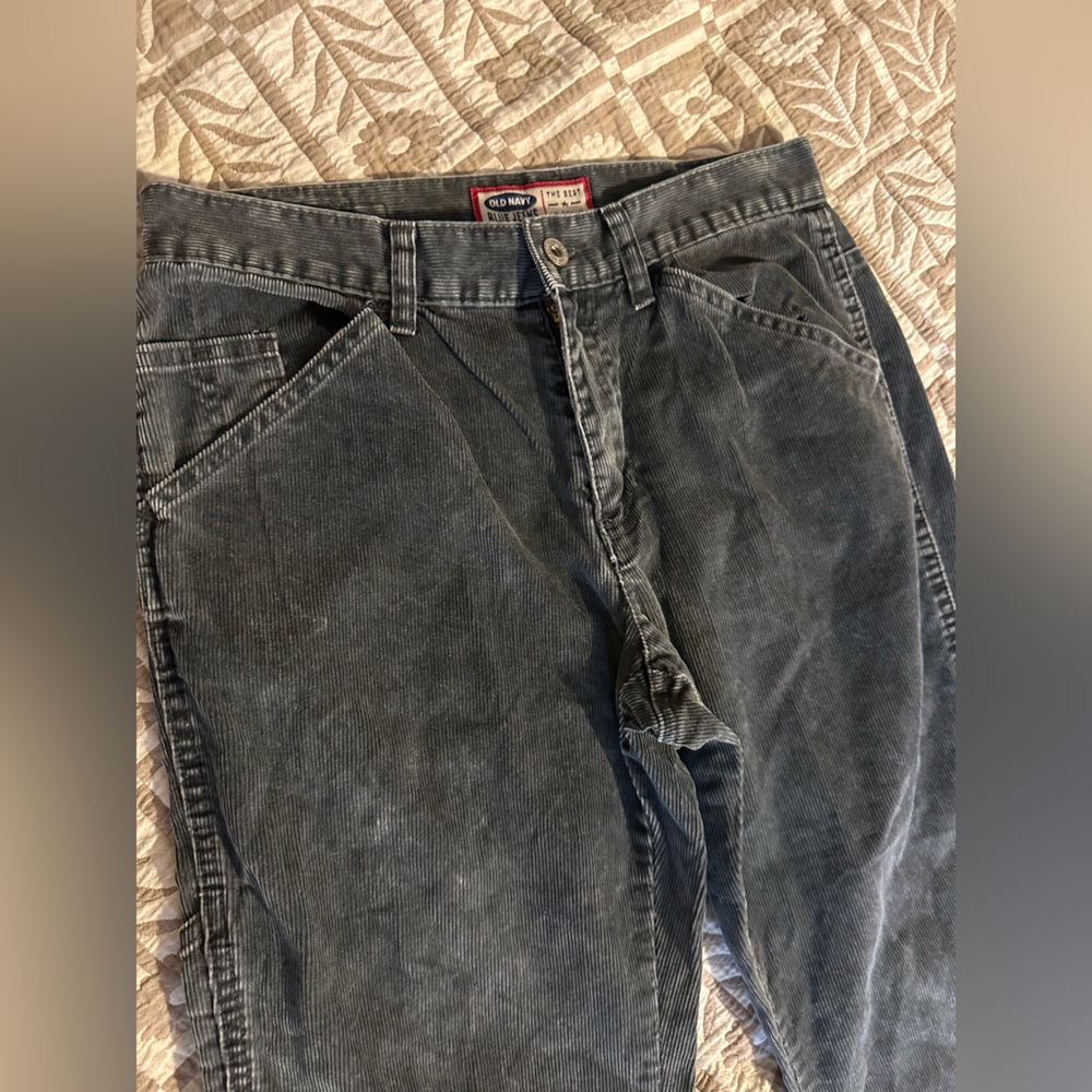 Vintage y2k black grey corduroy flare / bootcut pants - Picture 4 of 9